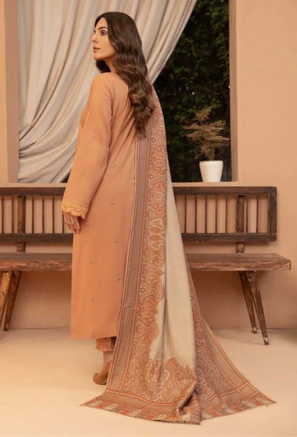 Bin ilyas - Winter 3PC Dhanak Embroidered Suit - zab1275