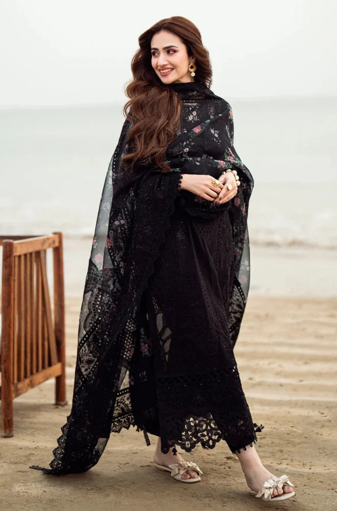Nureh - 3PC Dhanak ChickenKari Embroidered with Sequence work Suit - zab931