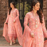 ZAB75 Bareeze -Embroided 3pc Lawn dress with embroidered chiffon dupatta