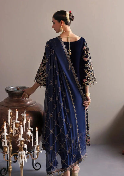 3-Piece Unstitched Heavy Embroidered Velvet Suit - zab981