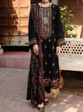 ZAB633 Bareeze Black Embroidered Dhanak Three Piece Winter Collection