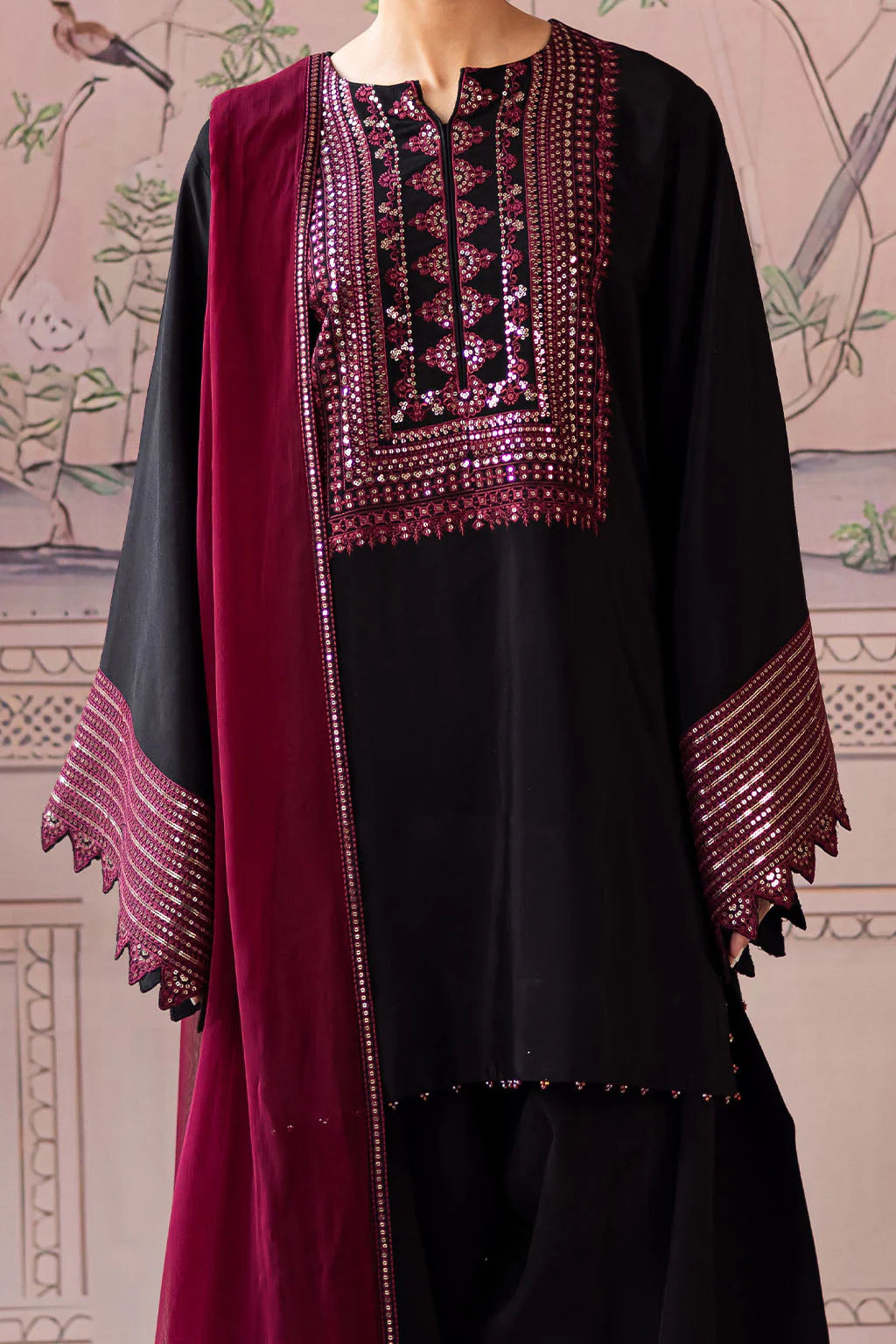 ZAB - Lawn 3PC Embroidered Suit - Zab1341