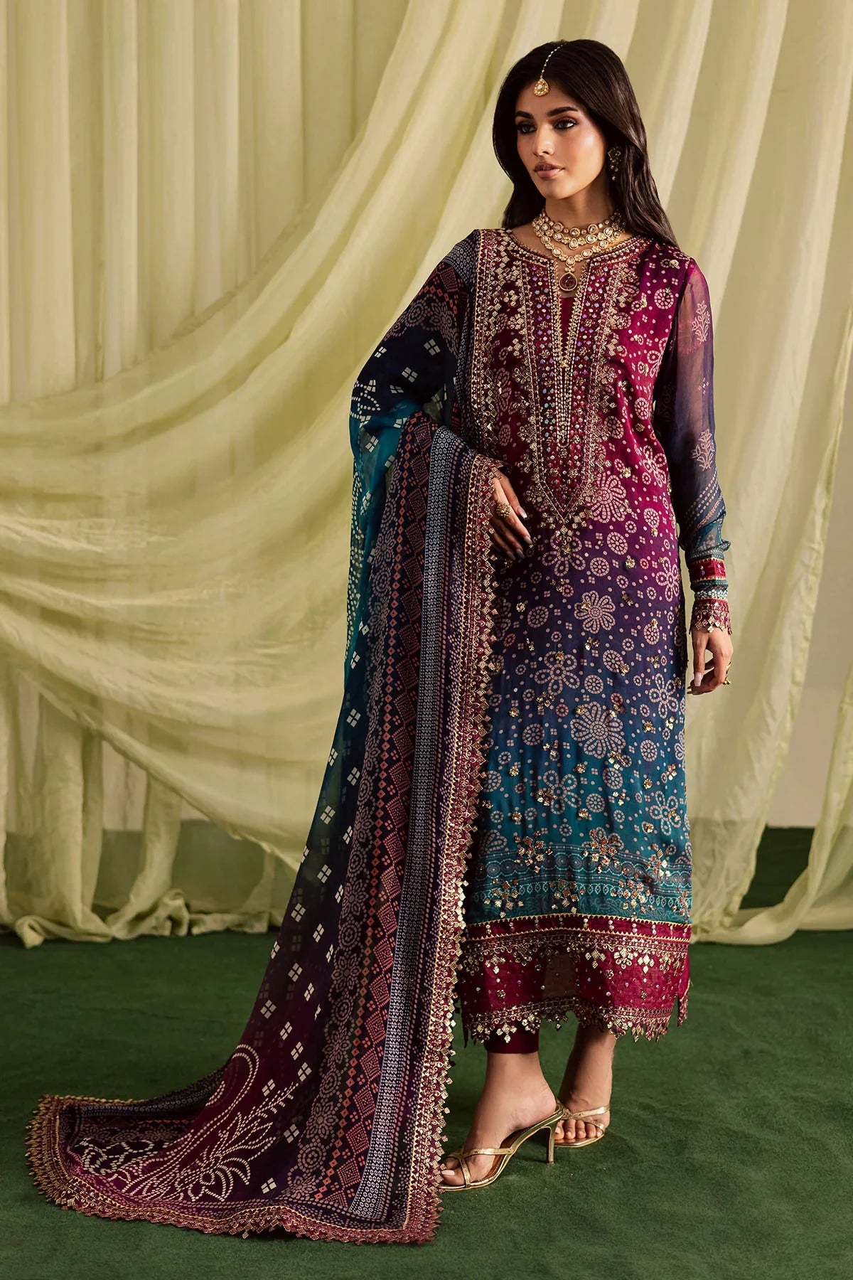 Zab - Summer 3PC Lawn Digital Print Dress - zab1352