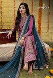 zab721 Asim Jofa, unstitched 3 piece embroidered  Dhanak Winter suit