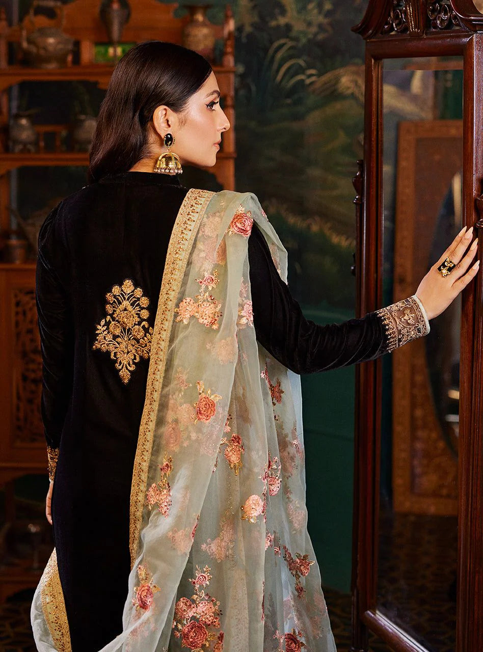 Zainab Chotani - Embroidered Velvet Dress - zab944
