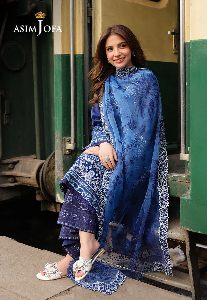 Asim Jofa - Summer 3PC polly Lawn Digital Printed Dress - zab1400