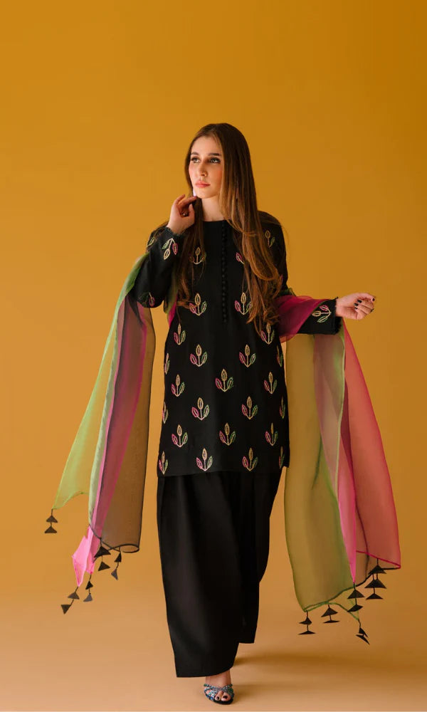 Tasawur - Khaddar 3 Piece Embroidered Dress - zab1206