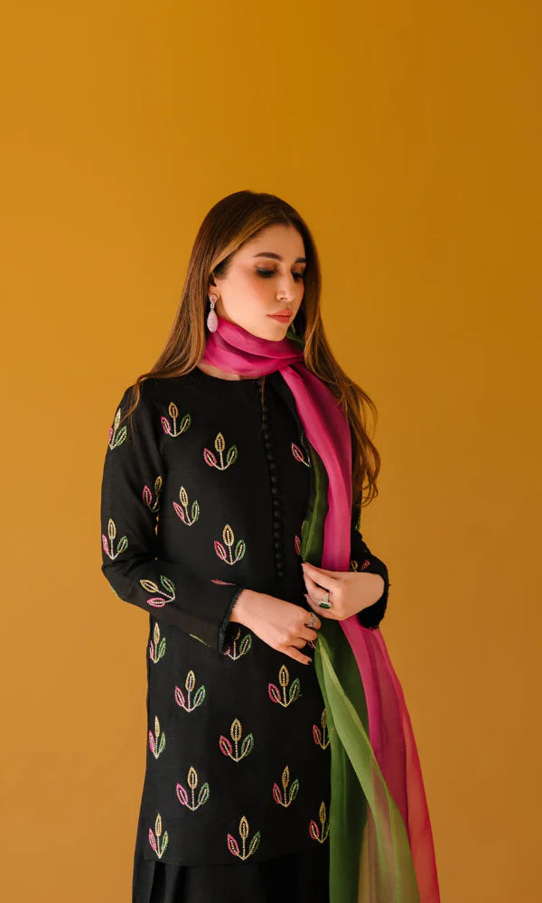 Tasawur - Khaddar 3 Piece Embroidered Dress - zab1206