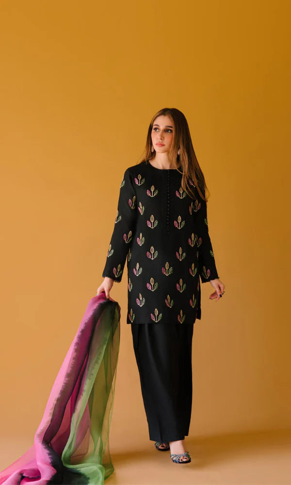 Tasawur - Khaddar 3 Piece Embroidered Dress - zab1206
