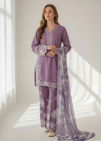 Zab - Unstitched Luxury Lawn Heavy Embroidered 3PC Suit - zab1342