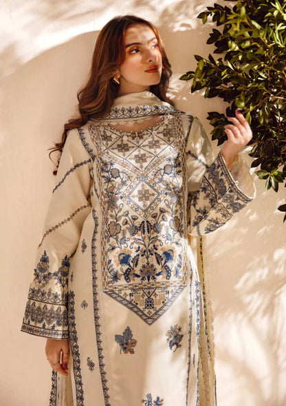 Jazmin - Winter 3PC Dhanak Embroidered Suit - zab1135