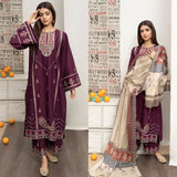 Urge Embroidered Dhanak Three Piece - zab1189