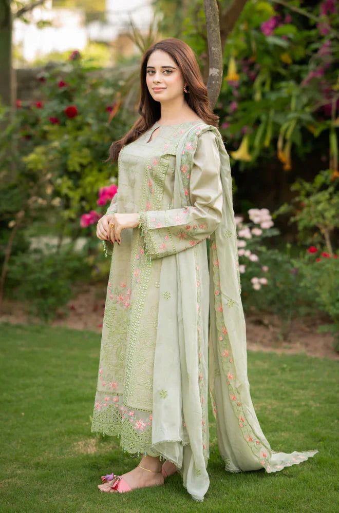 Bareeze 3PC Lawn Embroidered Suit - zab1039
