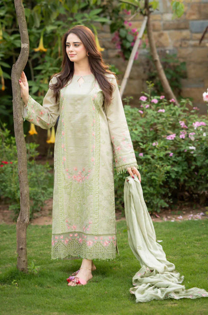 Bareeze 3PC Lawn Embroidered Suit - zab1039