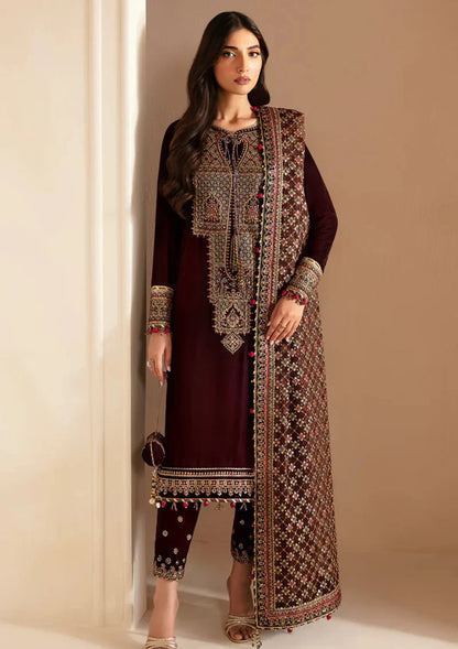 Jazmin - Embroidered Velvet 3-Piece Dress - zab946