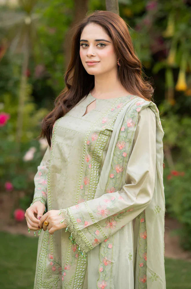Bareeze 3PC Lawn Embroidered Suit - zab1039