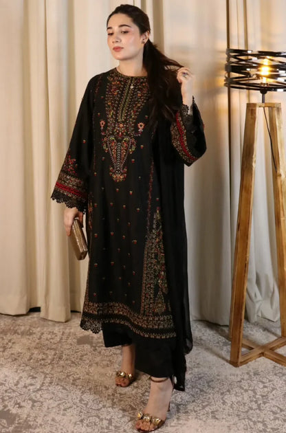 Zara Shahjahan - 3PC Lawn Embroidered Suit - zab1195