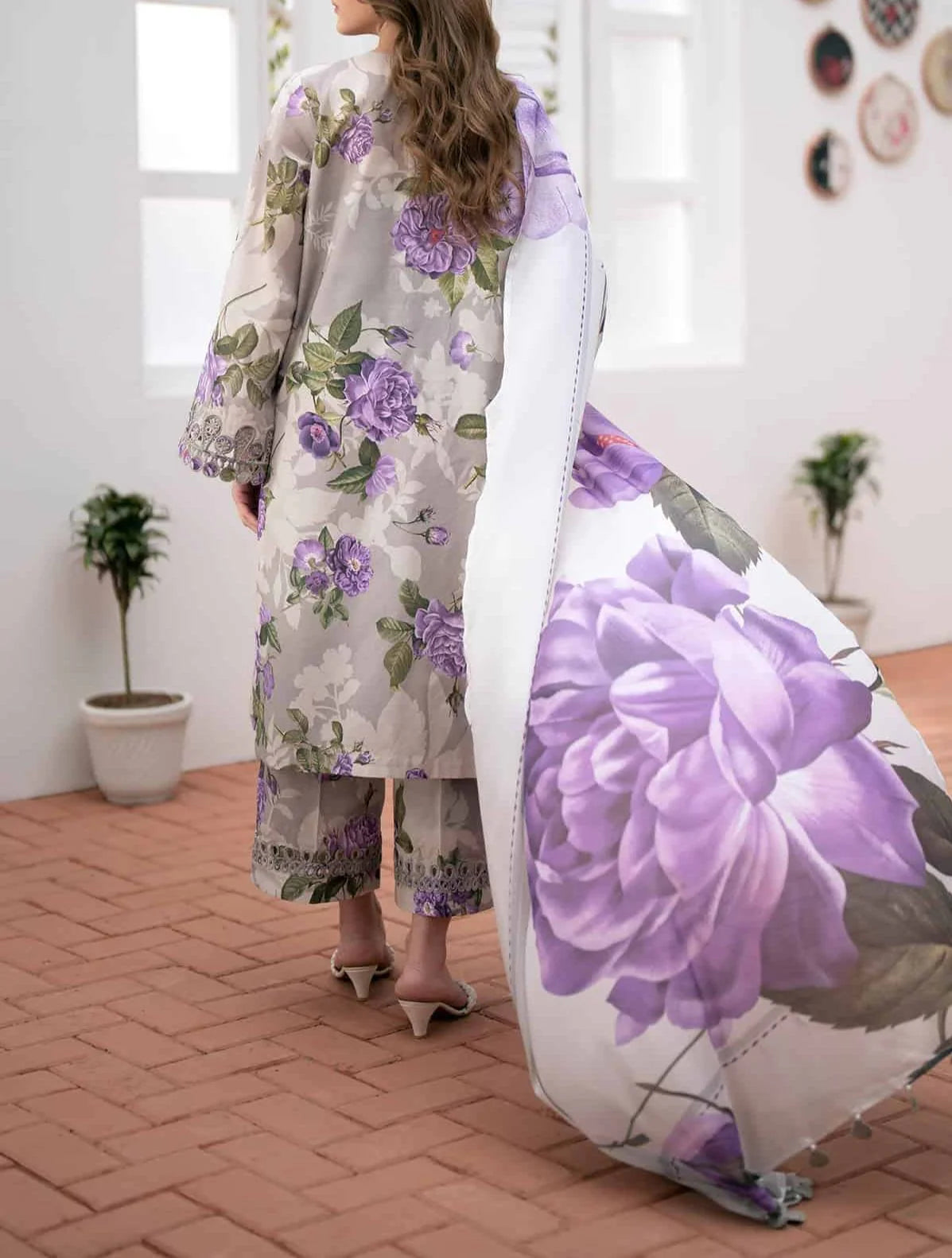 zab845 Karandi 3PC Printed Digital Printed Karandi Dupatta