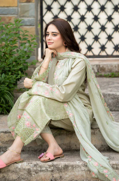 Bareeze 3PC Lawn Embroidered Suit - zab1039