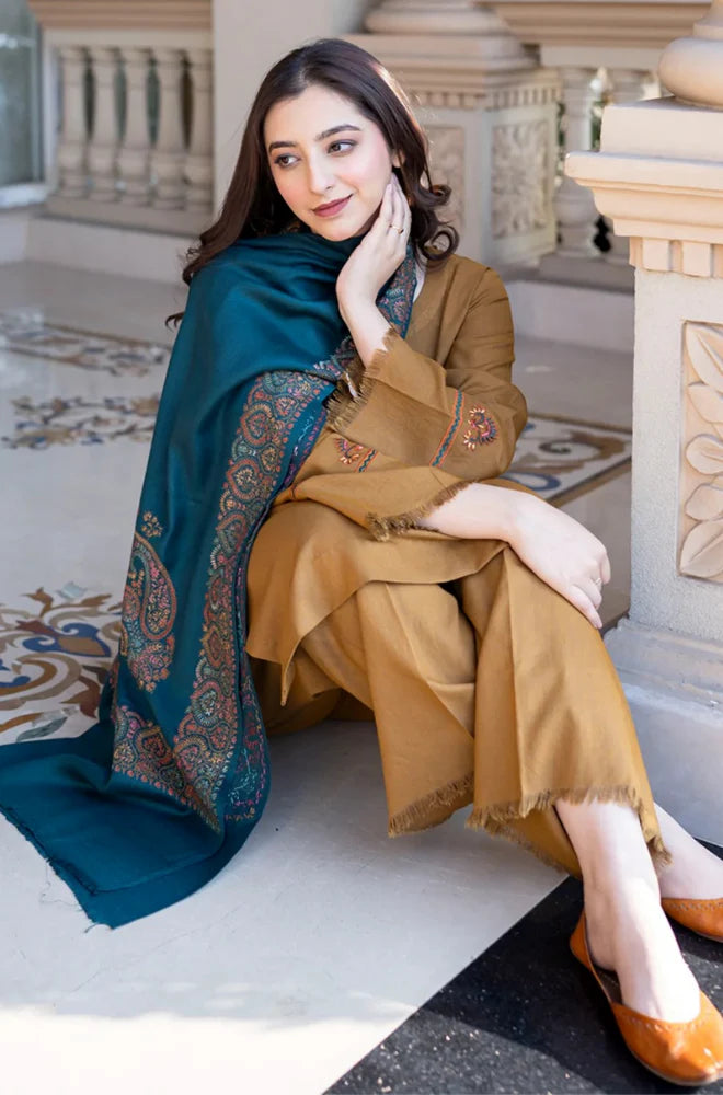 Asling - Winter 3PC Dhanak Embroidered Suit - zab1108
