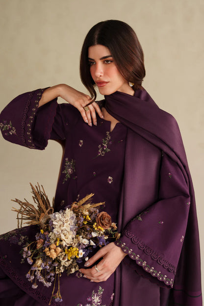 iznik - Winter 3PC Dhanak Embroidered Suit - zab1268