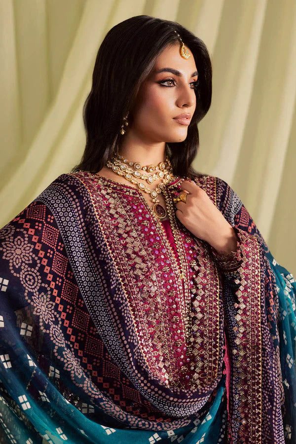 Zab - Summer 3PC Lawn Digital Print Dress - zab1352