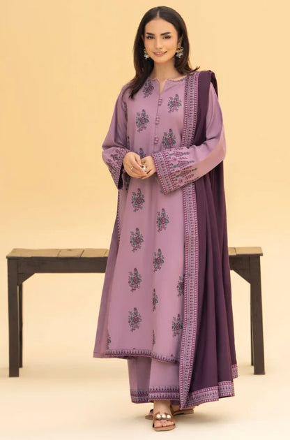 Izel - Winter 3PC Dhanak Embroidered Suit - zab1242