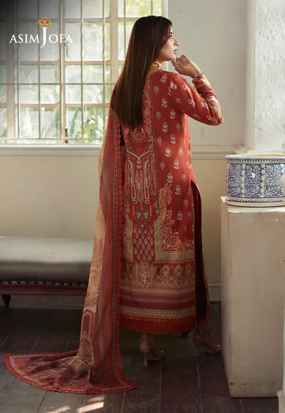 Asim Jofa - Summer 3PC Lawn Digital Print Dress - zab1322