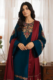 3PC Dhanak suit with Embroidered Shawl - zab1112
