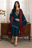 3PC Dhanak suit with Embroidered Shawl - zab1112
