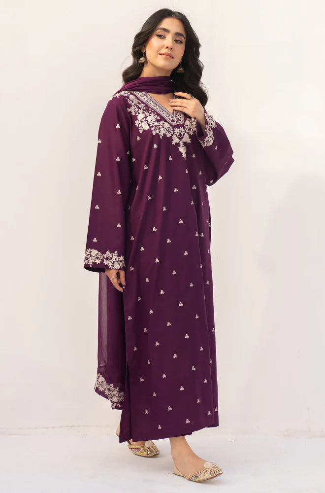 Dyot - 3PC Lawn Embroidered Suit - zab1192