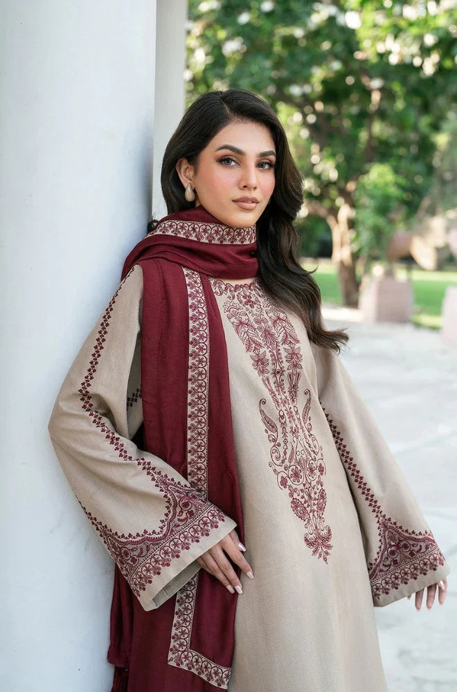 Baroque - 3PC Lawn Embroidered Suit - zab912