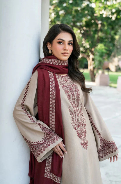 Baroque - 3PC Lawn Embroidered Suit - zab912