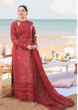 Qalamkar - Dhanak 3-Piece Embroidered Dress - zab1161