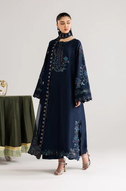 Iznik - 3PC Dhanak Embroidered Shirt With Dhanak Embroidered Dupatta and Trouser - zab1547