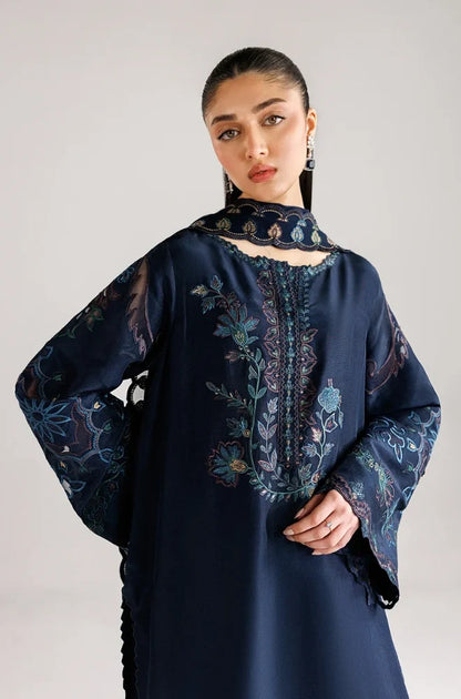 Iznik - 3PC Dhanak Embroidered Shirt With Dhanak Embroidered Dupatta and Trouser - zab1547