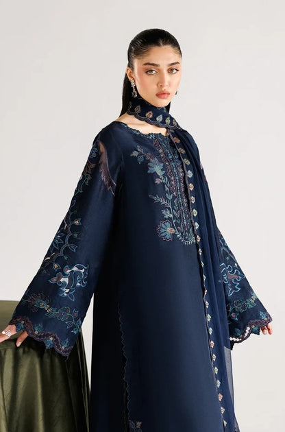 Iznik - 3PC Dhanak Embroidered Shirt With Dhanak Embroidered Dupatta and Trouser - zab1547