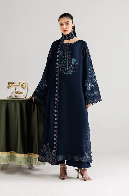 Iznik - 3PC Dhanak Embroidered Shirt With Dhanak Embroidered Dupatta and Trouser - zab1547