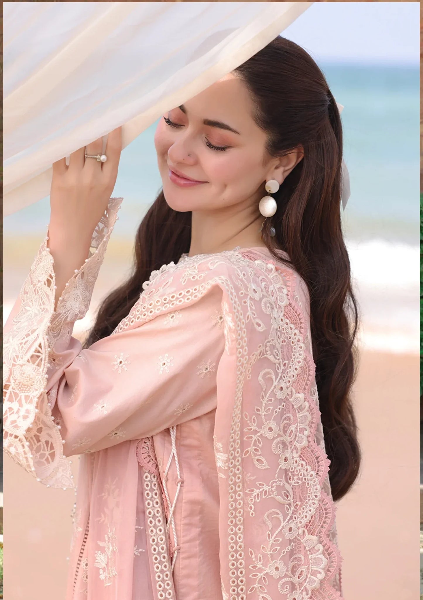 Chikenkari Qalamkar Embroidered 3 PC Lawn - zab1009