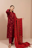 ZAB645 Kayseria - 3PC Dhanak Embroidered Shirt With Print Wool Shawl