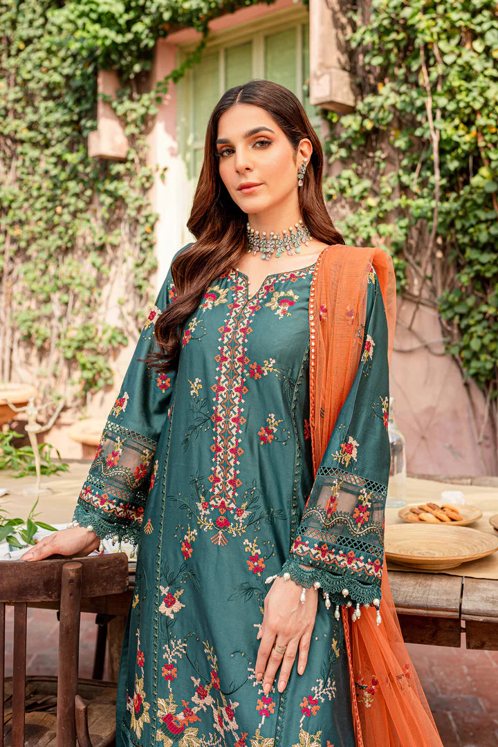 ZAB550 Nisa Zink Unstitched 3 Piece Embroidered Lawn Suit