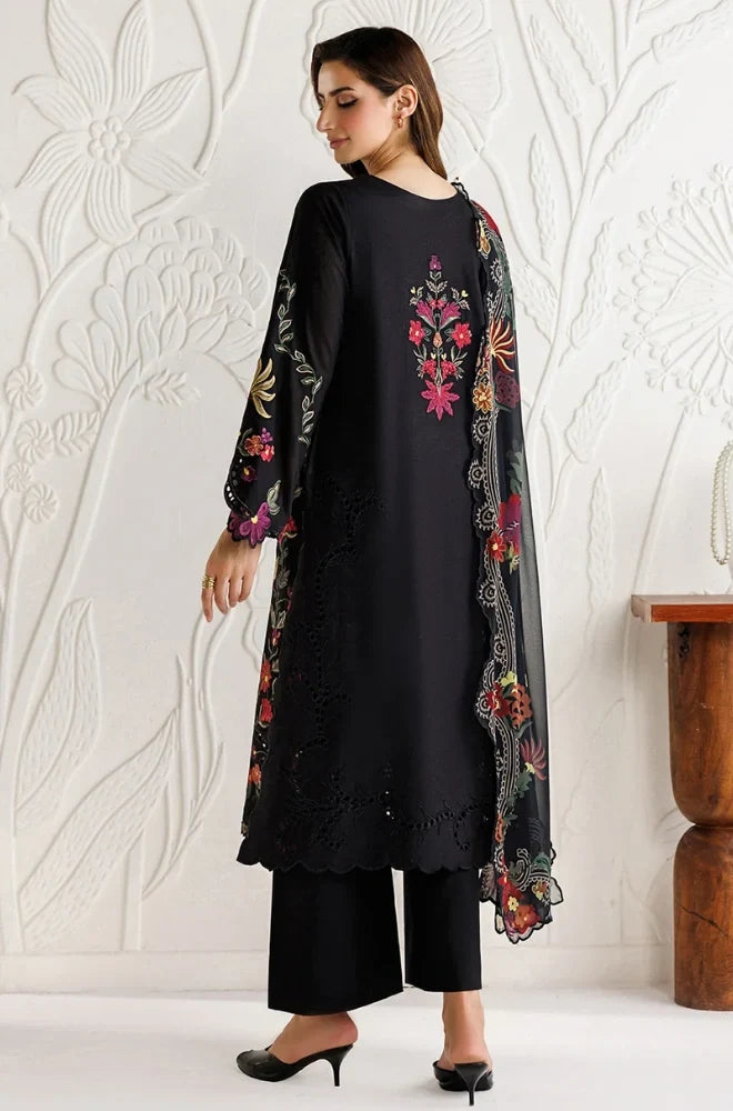 Iznik - 3PC Dhanak Embroidered Shirt With Chiffon Printed Dupatta and Trouser - zab1515