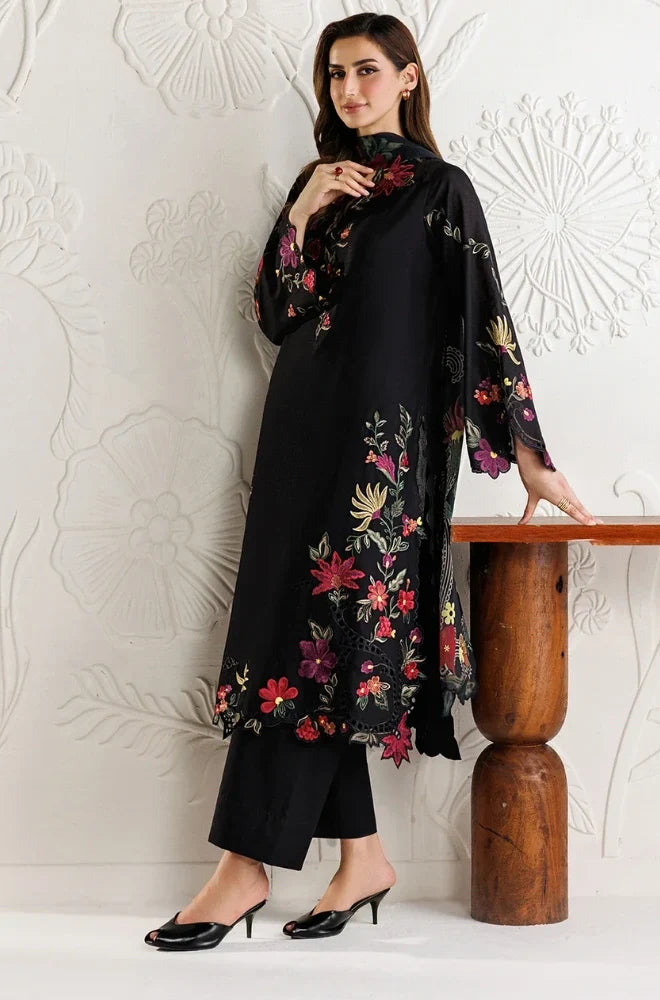 Iznik - 3PC Dhanak Embroidered Shirt With Chiffon Printed Dupatta and Trouser - zab1515