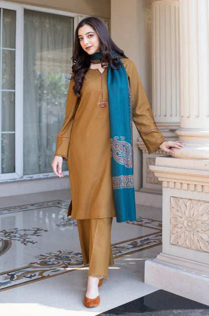 Asling - Winter 3PC Dhanak Embroidered Suit - zab1108
