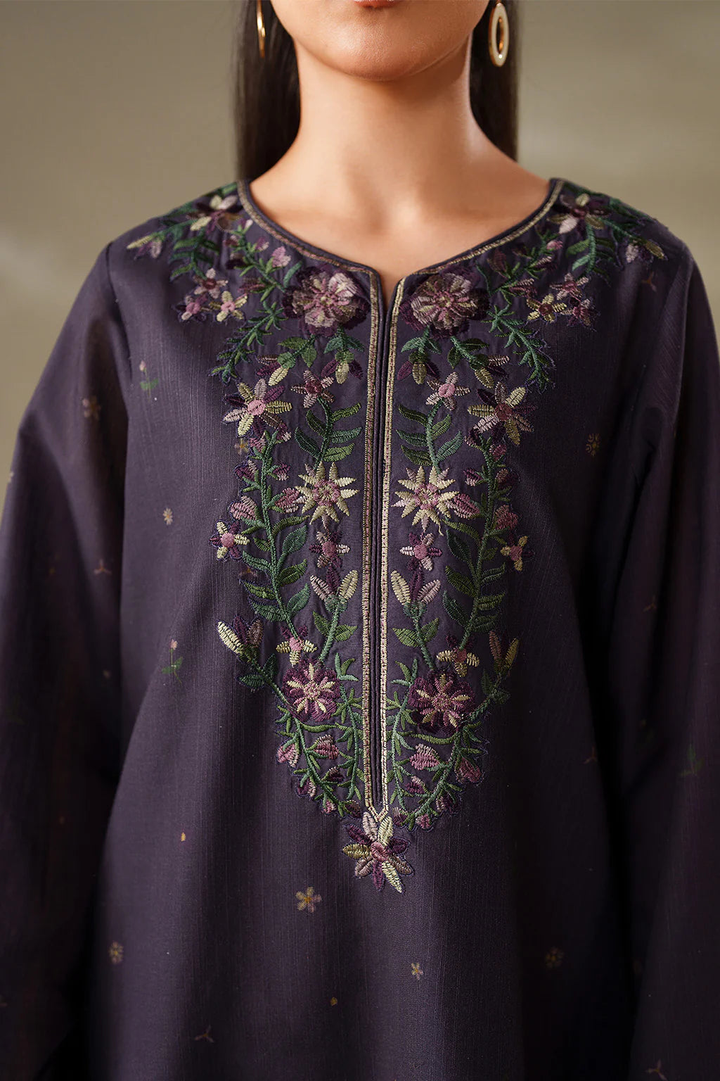 Iznik - UNSTITCHED 3PC DHANAK EMBROIDERED SUIT - zab1251