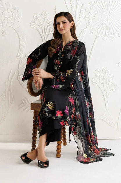 Iznik - 3PC Dhanak Embroidered Shirt With Chiffon Printed Dupatta and Trouser - zab1515