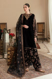 ZAB621 Embroidered sequence Velvet Dress With Organza sequence embroidered Dupatta