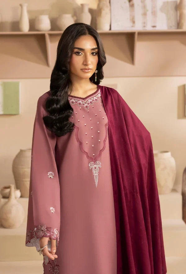 Izel - Winter 3PC Dhanak Embroidered Suit - zab1528