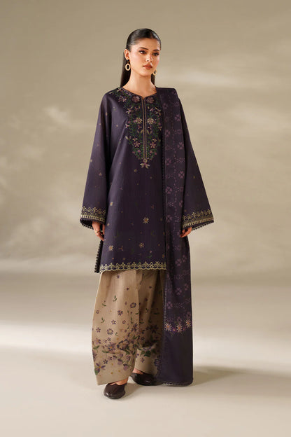 Iznik - UNSTITCHED 3PC DHANAK EMBROIDERED SUIT - zab1251