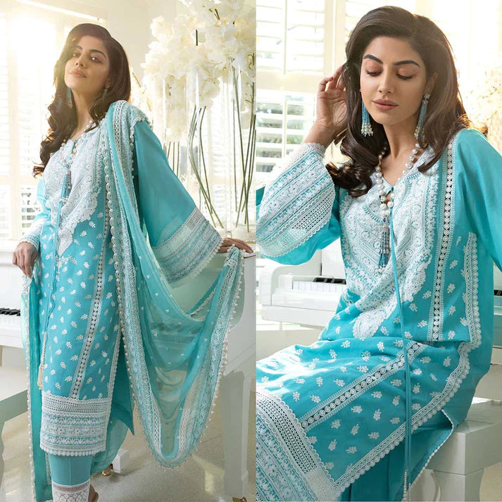 zab91 - Maryam Nawaz Lawn 3Pcs Embroidered Lawn